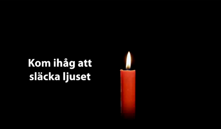 Bild för - Kom ihåg att släcka ljuset